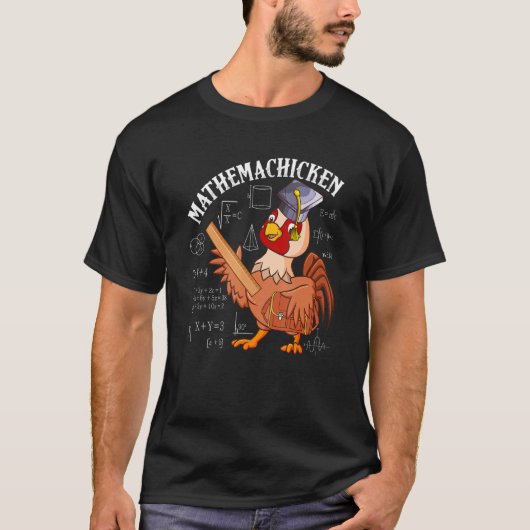 マテマチキック先生 数学好き ニワトリ Tシャツ (正面)