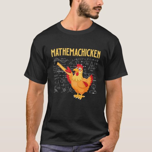 マテマチキン - ニワトリ 数学 愛好家 動物 鳥類 Tシャツ (正面)