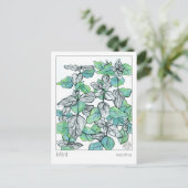 マテリアメディカミントティープラントハーブ勉強カード ポストカード (スタンド正面)