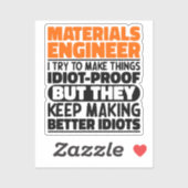 マテリアルエンジニア I Try To Make Things Funny Quote シール (シート)