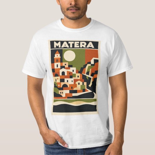マテーラ イタリア Tシャツ バウハウス 幾何学 トラベル (正面)