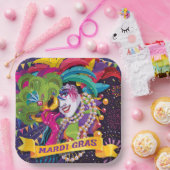 マディカラフルグラ仮面ポスター ペーパープレート (パーティー)