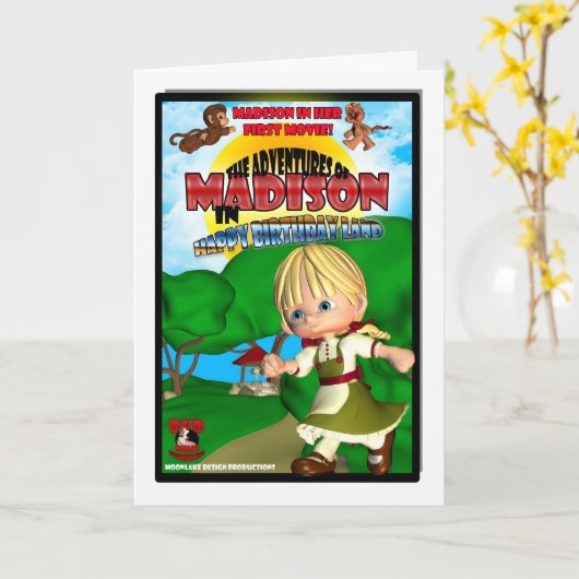 マディソンのバースデー・カードDVD箱のからかい カード (黄色い花)