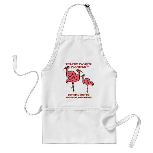 マディソンのWISのピンクのフラミンゴのエプロンの公式の鳥! スタンダードエプロン (正面)