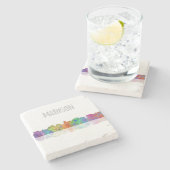 マディソンのWISCONSONのスカイライン-石はコースターを飲みます ストーンコースター (横)