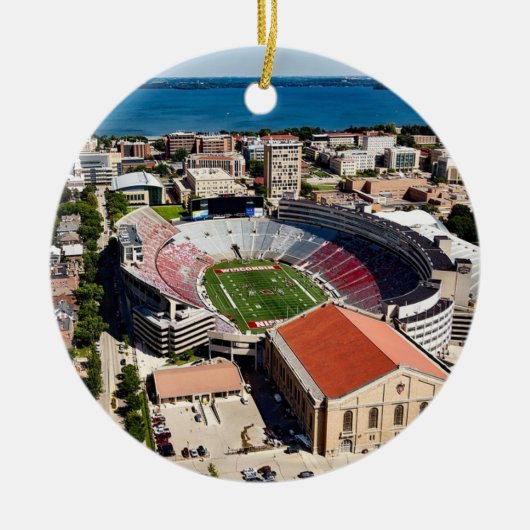 マディソンウィスコンシンの円のオーナメント セラミックオーナメント (正面)