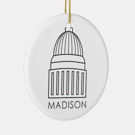 マディソンウィスコンシンの国会議事堂の建物 セラミックオーナメント (右)