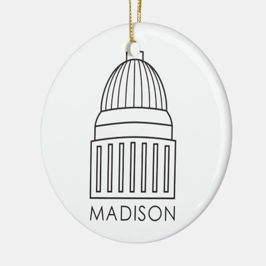 マディソンウィスコンシンの国会議事堂の建物 セラミックオーナメント (左)