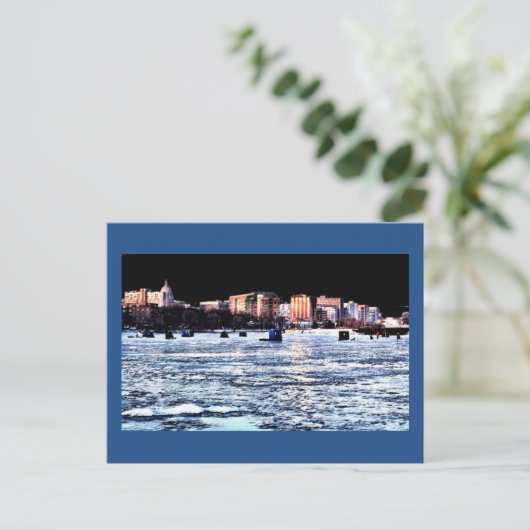 マディソンウィスコンシンを採取するクリスマスの氷 シーズンポストカード (スタンド正面)