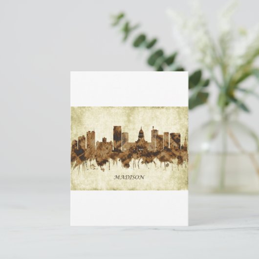 マディソンウィスコンシンシティスケープ シーズンポストカード (スタンド正面)