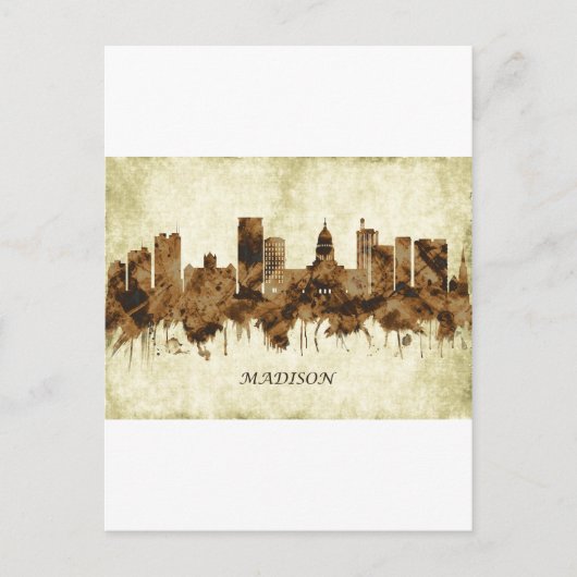マディソンウィスコンシンシティスケープ シーズンポストカード (正面)