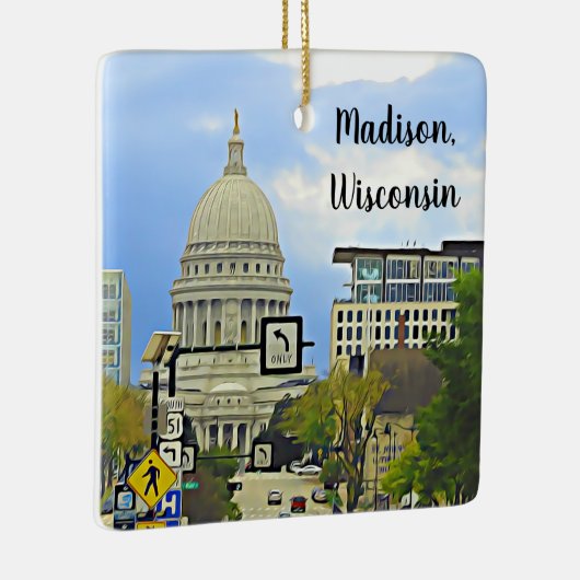 マディソンウィスコンシンシティビューキャピトル建物 セラミックオーナメント (右)