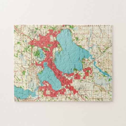 マディソンウィスコンシン(1959年)のヴィンテージの地図 ジグソーパズル (横)