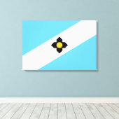 マディソン国旗（ウィスコンシン州） キャンバスプリント (インサイチュ (ウッドフロア))