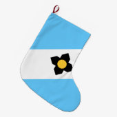 マディソン国旗(ウィスコンシン州) ラージクリスマスストッキング (正面 (吊り時))