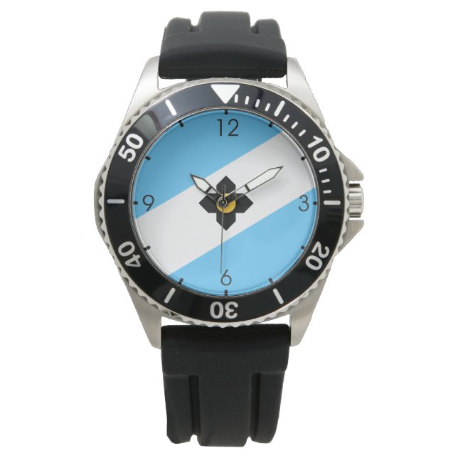 マディソン国旗（ウィスコンシン州） 腕時計 (正面)