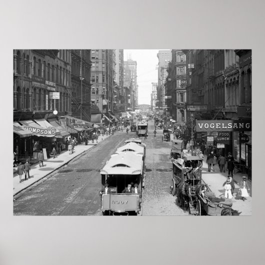 マディソン通り、シカゴ、1900年 ポスター (正面)