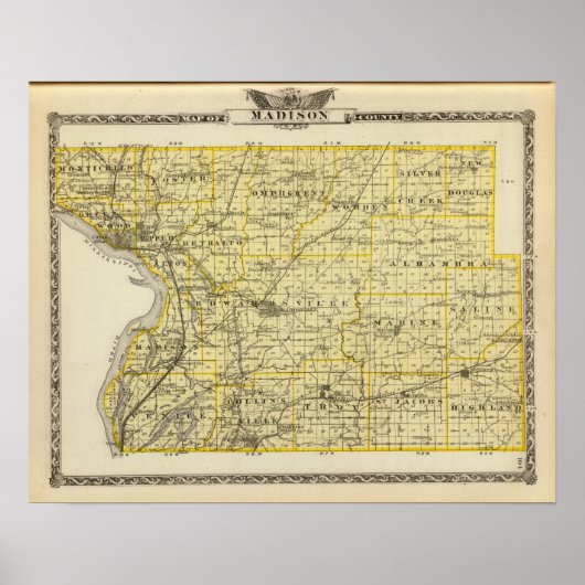 マディソン郡の地図 ポスター (正面)