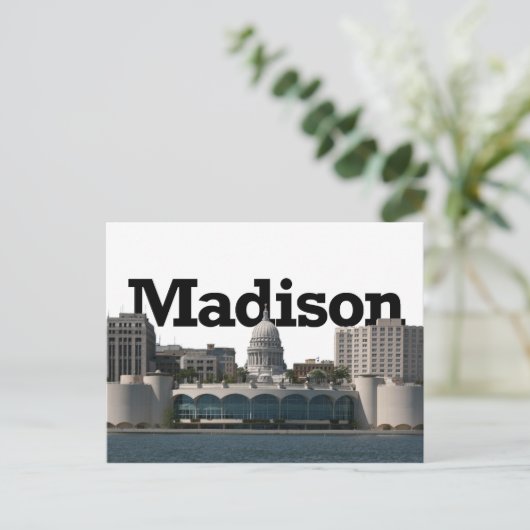 マディソン・ウィスコンシンのスカイラインとマディソンのスカイライン ポストカード (スタンド正面)