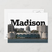 マディソン・ウィスコンシンのスカイラインとマディソンのスカイライン ポストカード (正面/裏面)