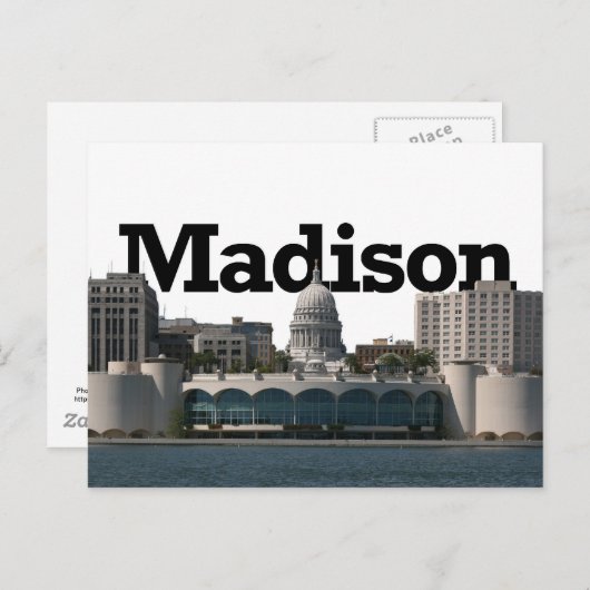 マディソン・ウィスコンシンのスカイラインとマディソンのスカイライン ポストカード (正面/裏面)