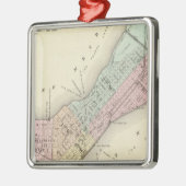 マディソン、ウィスコンシンの地図 メタルオーナメント (左)
