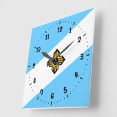 マディソン、ウィスコンシンの旗 スクエア壁時計 (傾斜)