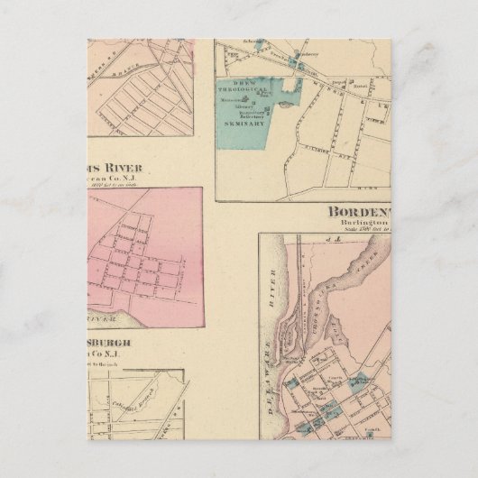 マディソン、ボーデントウン、ニュージャージー州 ポストカード (正面)