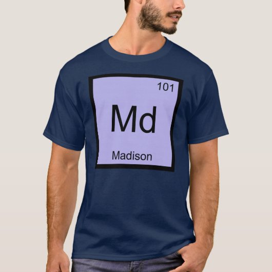 マディソン 元素記号 周期表 Tシャツ (正面)