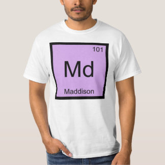 マディソン 名前 化学 元素 周期表 Tシャツ