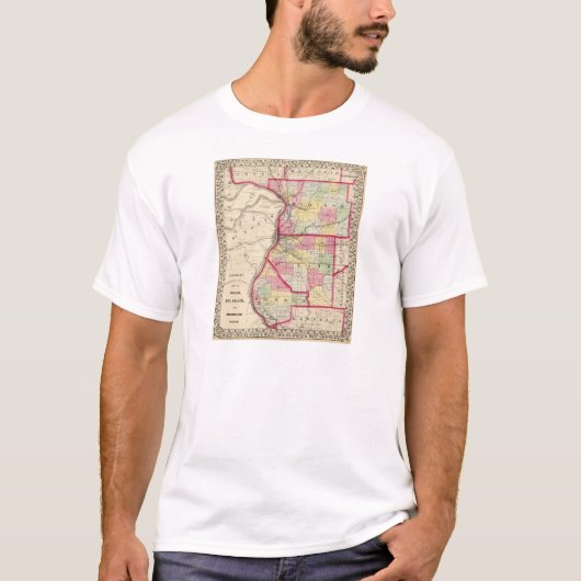 マディソン、St Clairのモンロー郡 Tシャツ (正面)