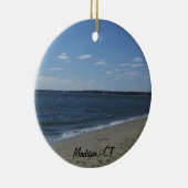 マディソンCTコネチカットHammonassetビーチ セラミックオーナメント (右)