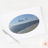 マディソンCTコネチカットHammonassetビーチ 楕円形シール (封筒)