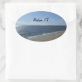 マディソンCTコネチカットHammonassetビーチ 楕円形シール (バッグ)