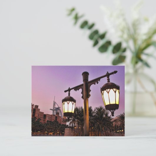 マディナットジュマイラアットサンセットブルジュアルアラブ ポストカード (スタンド正面)