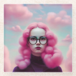 マディーピンクの髪 ガラスコースター