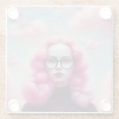 マディーピンクの髪 ガラスコースター (裏面)