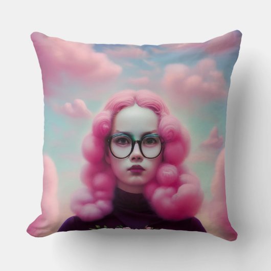 マディーピンクの髪 クッション (正面)