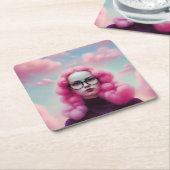 マディーピンクの髪 スクエアペーパーコースター (アングル)