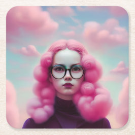 マディーピンクの髪 スクエアペーパーコースター