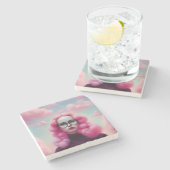 マディーピンクの髪 ストーンコースター (横)