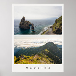 マデイラの風景、旅行写真コラージュ ポスター