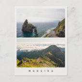 マデイラの風景、旅行写真コラージュ ポストカード (正面)