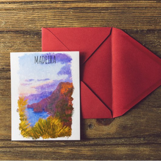 マデイラカラフルポルトガル風景旅行 ポストカード