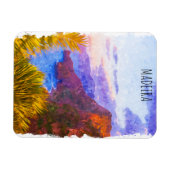 マデイラカラフルポルトガル風景旅行 マグネット (横)