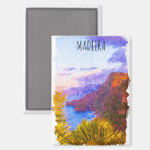 マデイラカラフルポルトガル風景旅行 マグネット (正面/裏面)