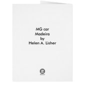 マデイラカードのMG車 (裏面)