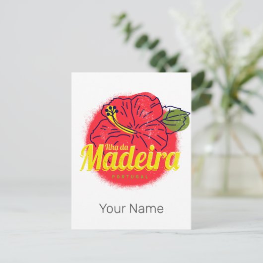 マデイラハイビスカスフラワーアイランドポルトガルお土産 シーズンポストカード (スタンド正面)