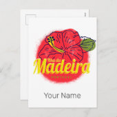 マデイラハイビスカスフラワーアイランドポルトガルお土産 シーズンポストカード (正面/裏面)
