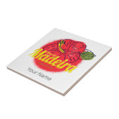 マデイラハイビスカスフラワーアイランドポルトガルお土産 タイル (側面)